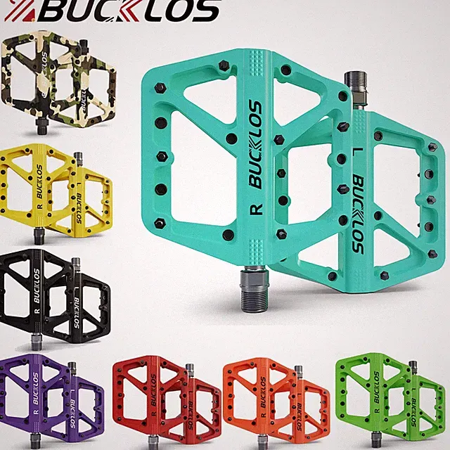 BUCKLOS Mountain MTB Road Bike Cycling Bearing Nylon Flat-platfrom Pedals 9/16”