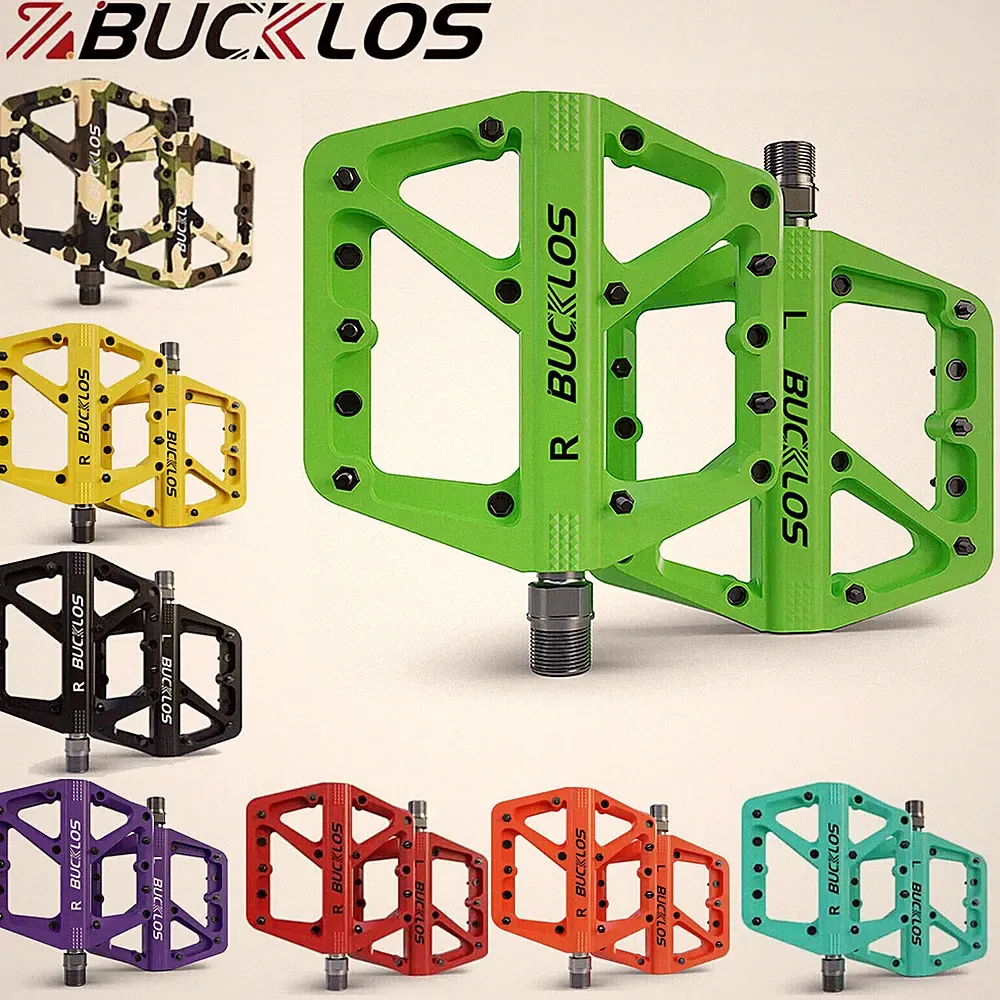 BUCKLOS MTB Pedals Bike Flat Sealed Bearing Nylon Bicycle Road Platform Widen US