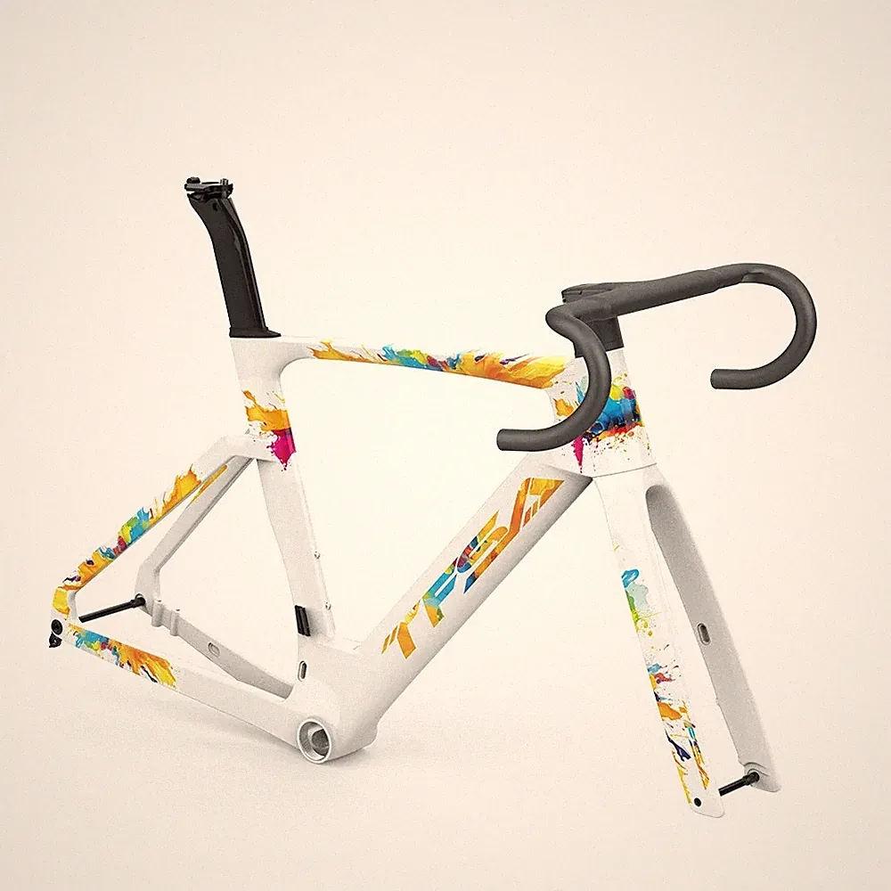 Disc Brake Road Bike Frame High Speed Carbon Bike Frames with Bicycle Handlebar