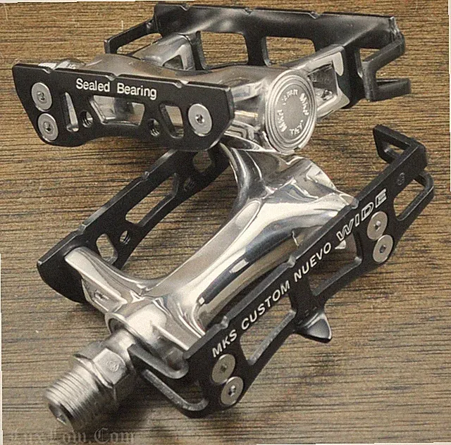 NOS MKS Custom Nuevo Wide NJS Track Bike PEDALS 9/16" Keirin Fixed Gear Bicycle