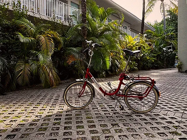 Red Vintage Bianchi Folding Bike