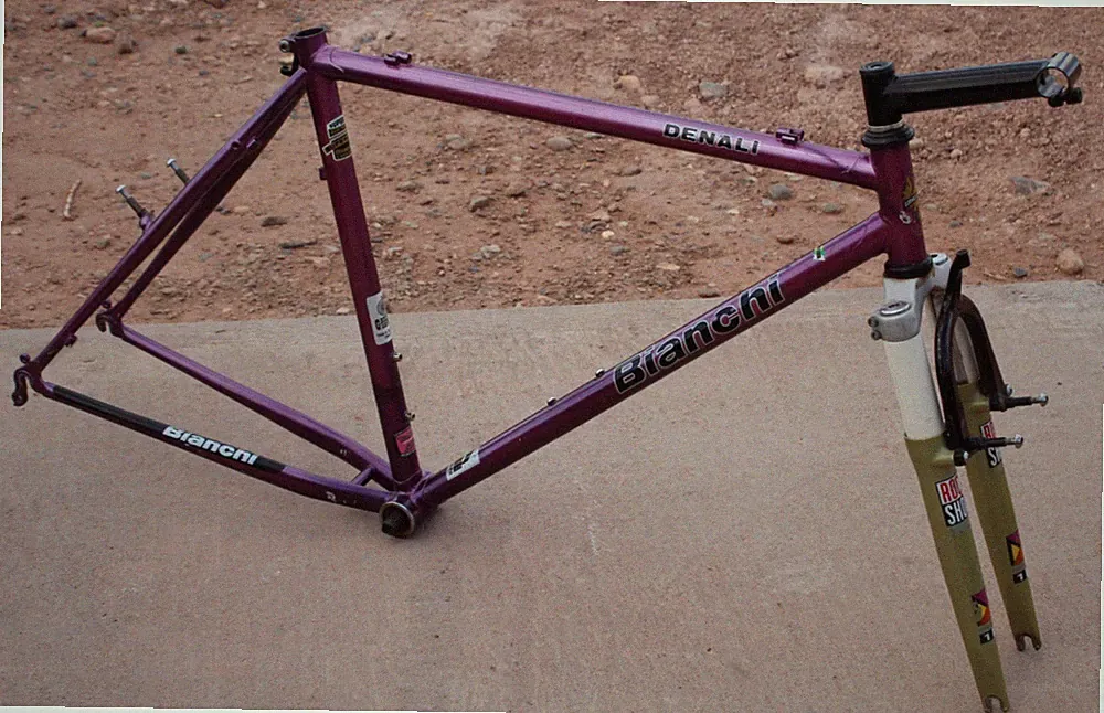 Vintage BIANCHI DENALI MOUNTAIN BIKE FRAMESET MTB ROCK SH0X 19.5”