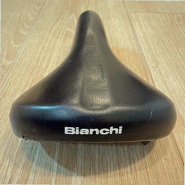Vintage Bianchi Touring Bike Seat Saddle Black Viscount