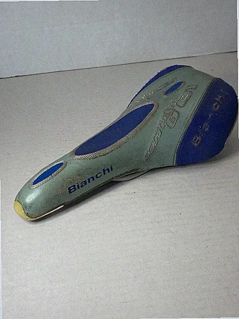 Vintage RARE CELESTE SELLE ITALIA BIANCHI GENUINE GEL BICYCLE SADDLE Seat